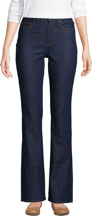 Lands' End Women's Recover High Rise Bootcut Blue Jeans - 14 - River Rinse