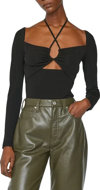 Strappy Halter Neck Cutout Top