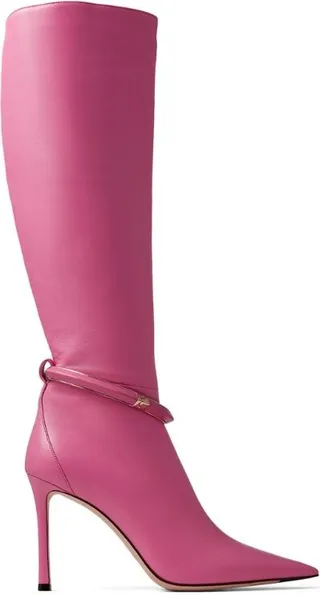 Jimmy Choo Dreece 95 Leather Knee-High Boots