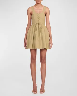 Sutton Lace-Up Bustier Mini Dress
