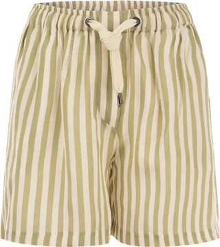 Brunello Cucinelli Striped Drawstring Shorts