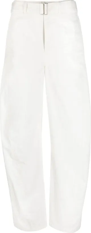 Cotton-Twill Straight-Leg Trousers