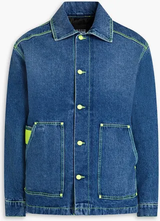 Neon-trimmed denim jacket