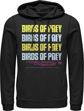 Men's Birds of Prey Logo Stack Pull Over Hoodie - Black - Small