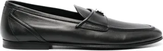 Logo-Plaque Leather Loafers