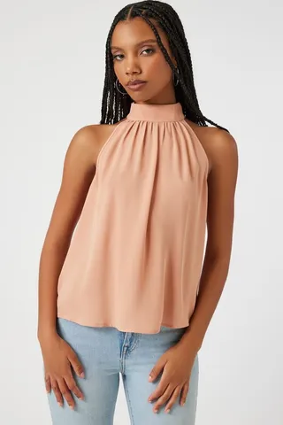 Sleeveless Halter Trapeze Top