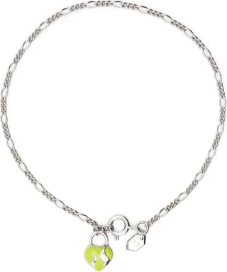 Halo heart-charm braclet