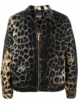 Leopard-Print Bomber Jacket