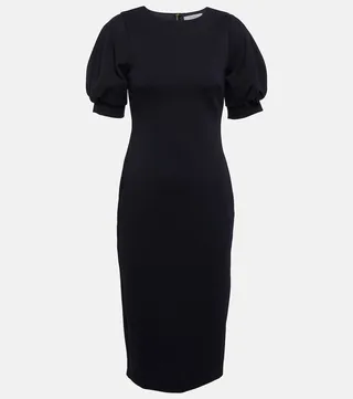 Unione puff-sleeve jersey midi dress