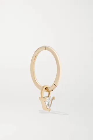 MARIA TASH - 18-karat Gold Diamond Hoop Earring - One size