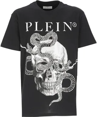 Snake-printed Shirt-sleeved T-shirt