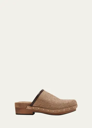 Croco Monili Slide Clogs