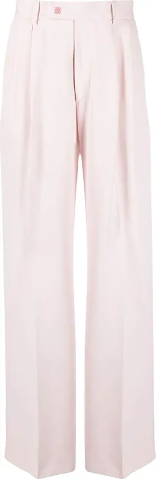 Straight-Leg Pleated Trousers