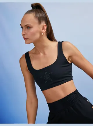 Ebru Şallı Loves Koton - Star Jewel Embellished Sports Bra