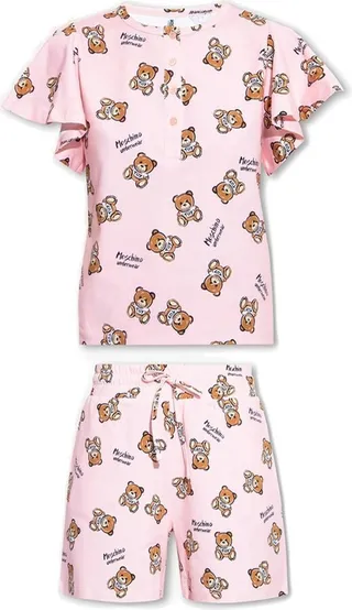 Moschino Allover Teddy Bear Printed Two-Piece Pyjama Set