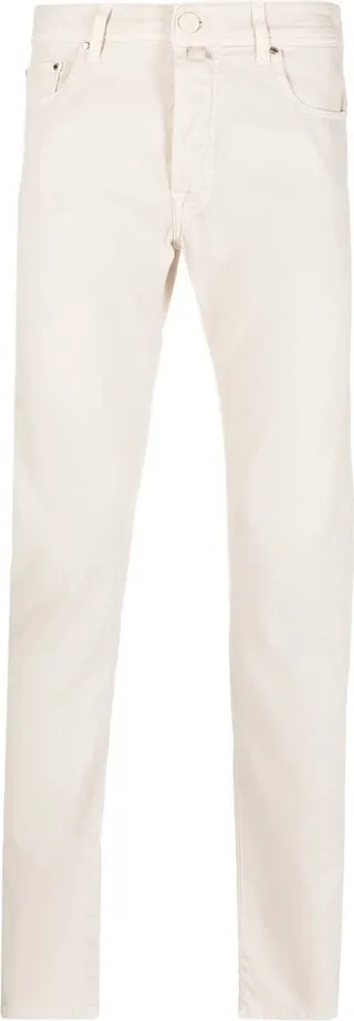 Textured-Finish Straight-Leg Pants