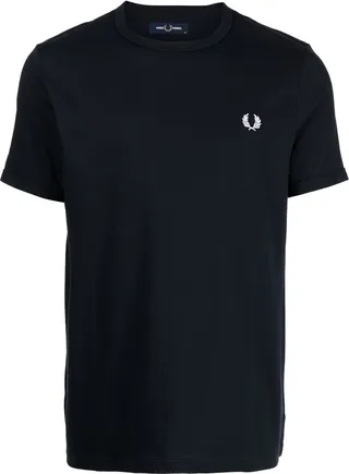 Ringer logo-embroidered T-shirt