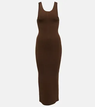 Ribbed-knit tank maxi dress
