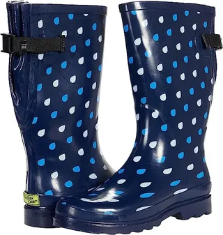 Western Chief Waterproof Printed Wide Calf Rain Boot (Raindrop Dot) Women's Boots