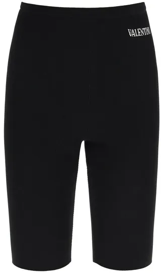 Valentino Logo Knitted Skinny Shorts