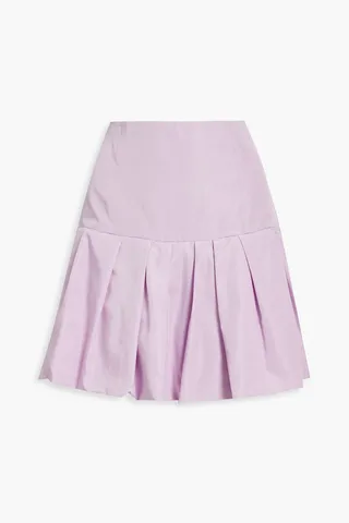 Pleated taffeta mini skirt