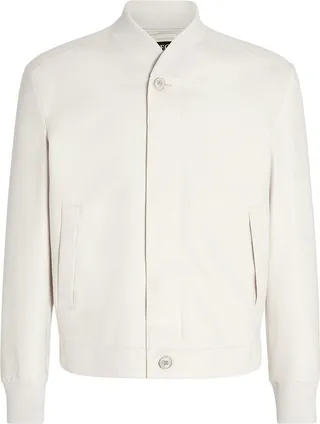 Button-Down Fastening Bomber Jacket
