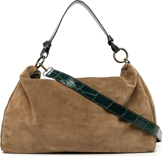 Adelina contrast-handle shoulder bag