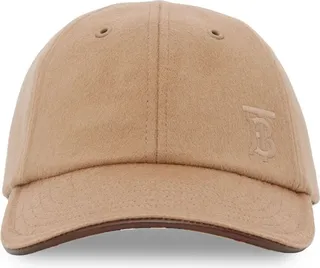 Neutral Embroidered Monogram Cashmere Cap