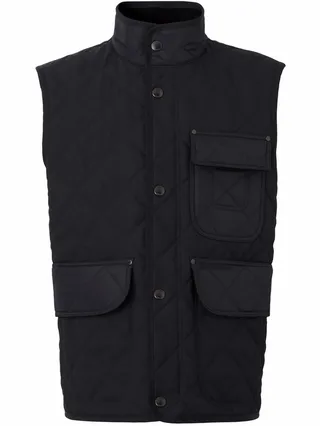 diamond-quilted Vintage Check lined gilet
