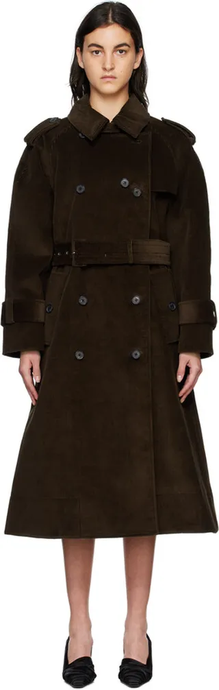 KHAITE Brown Selly Trench Coat