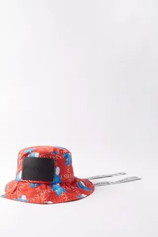 Elephant-print Nylon-blend Bucket Hat