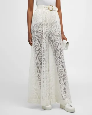 Wonderland Wide-Leg Lace Pants