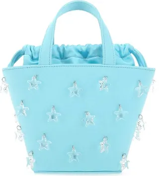 Amina Muaddi Daryl Star-Charm Drawstring Mini Tote Bag