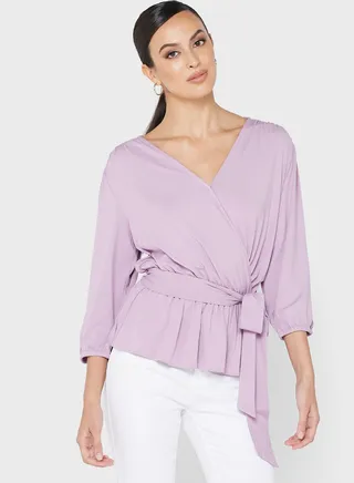 Tie Detail V-Neck Top