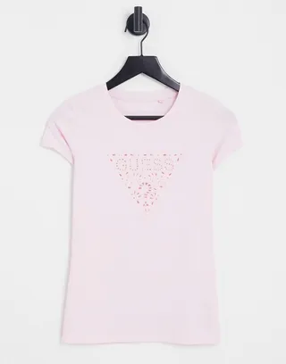 Guess logo T-shirt in pink