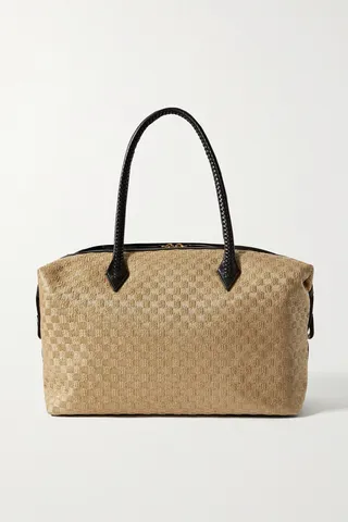 Métier - Perriand All Day Leather-trimmed Woven Straw Tote - Neutrals