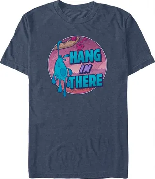 Men's Disney Strange World Splat Hang in There T-Shirt - Navy Blue Heather - Medium