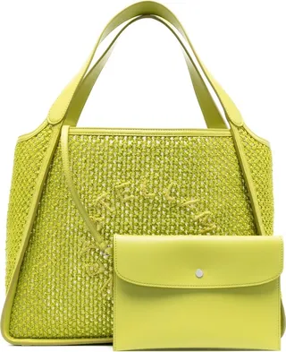 Stella Logo raffia tote bag