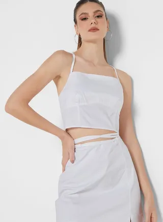 Strappy Tie Detail Crop Top