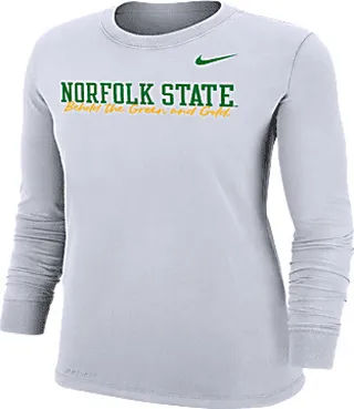 Nike Women's College Dri-FIT 365 Norfolk State Long-Sleeve T-Shirt in White