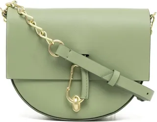 Curve-Edge Leather Crossbody Bag