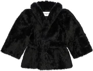 Faux-Fur Belted Jacket