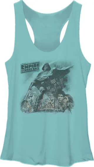 Women's Star Wars Vader Strikes Back Racerback Tank Top - Tahiti Blue - Small