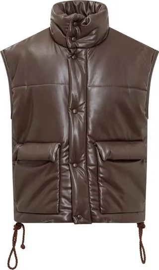 Nanushka High-Neck Padded Cropped Gilet