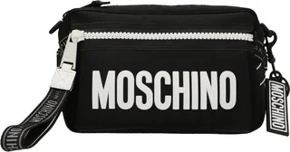 Moschino Logo Printed Zipped Belt Bag