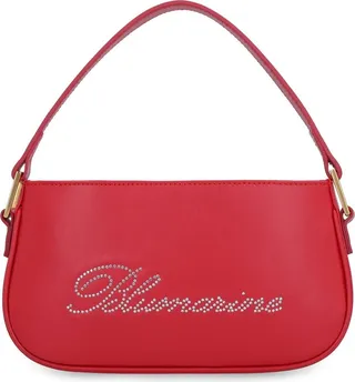 Blumarine Logo Rhinestone Embellished Shoulder Bag