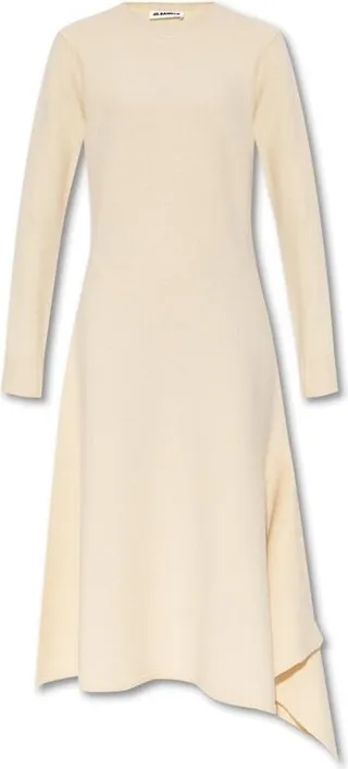 Jil Sander Asymmetric Fine Knit Midi Dress