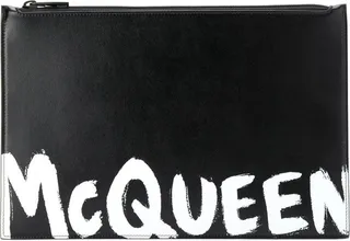 Contrast Logo Print Clutch
