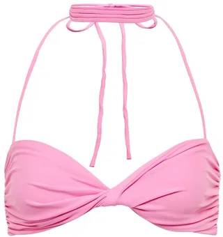 Twist-detail halterneck bikini top