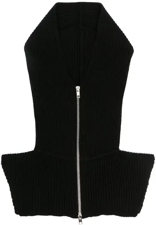 Ribbed-Knit Hood